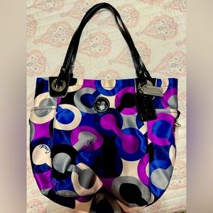 Coach op art Satin tote